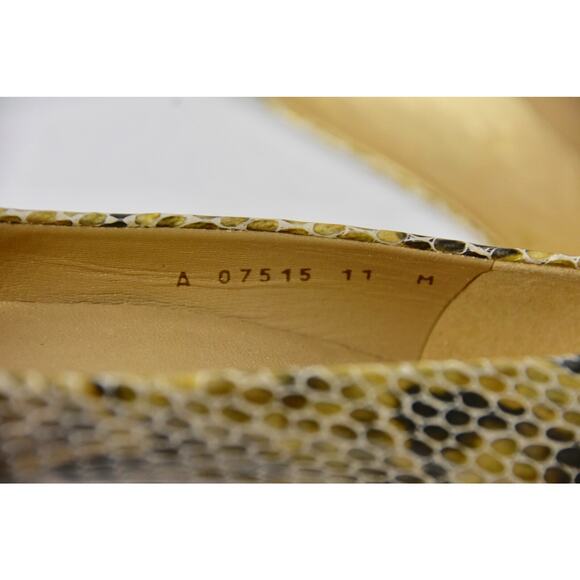 Stuart Weitzman Logo Plainfield Snake-Print Leather Peep-toe Pump Size 11 - Picture 7 of 11